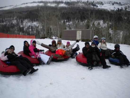 6 double-rider snow tubes are ready to launch!