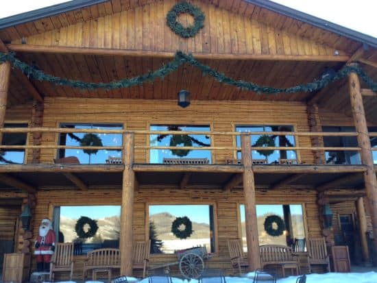 7 wreaths adorn the front of the lodge