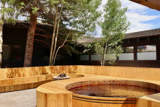 soak in the hot tub at the adults only Lazy You Hideway