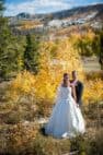 fall wedding photo at C Lazy U Ranch