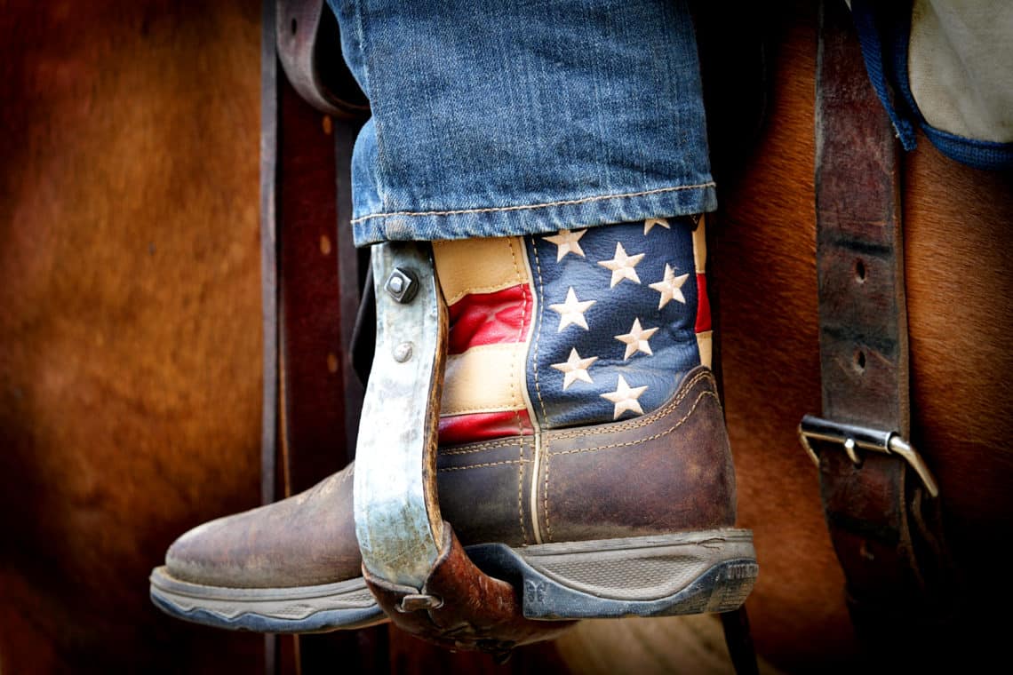 flag cowboy boot