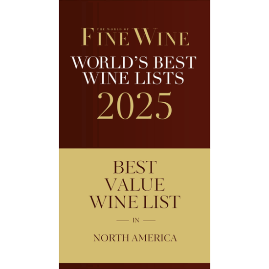 Best Value Wine List award for 2025