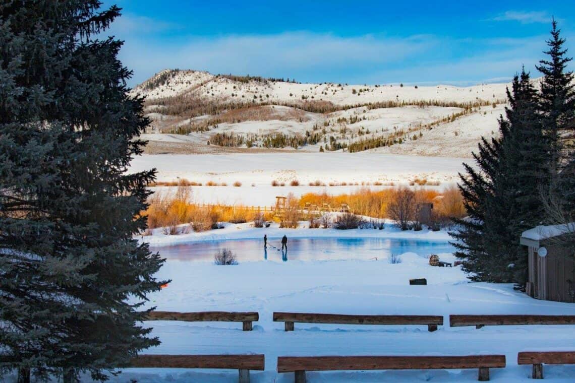 winter hockey view