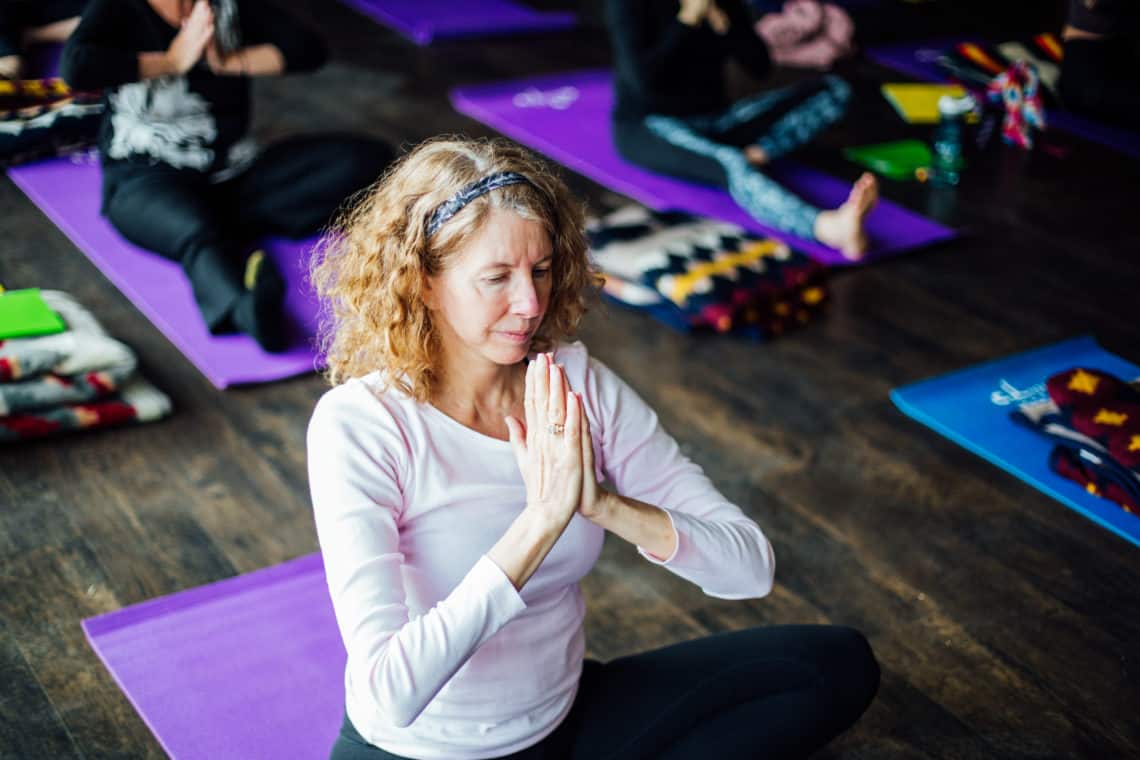 woman doing yoga