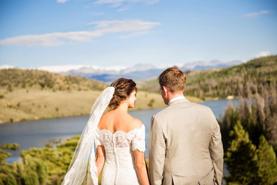 Ranch wedding with a view