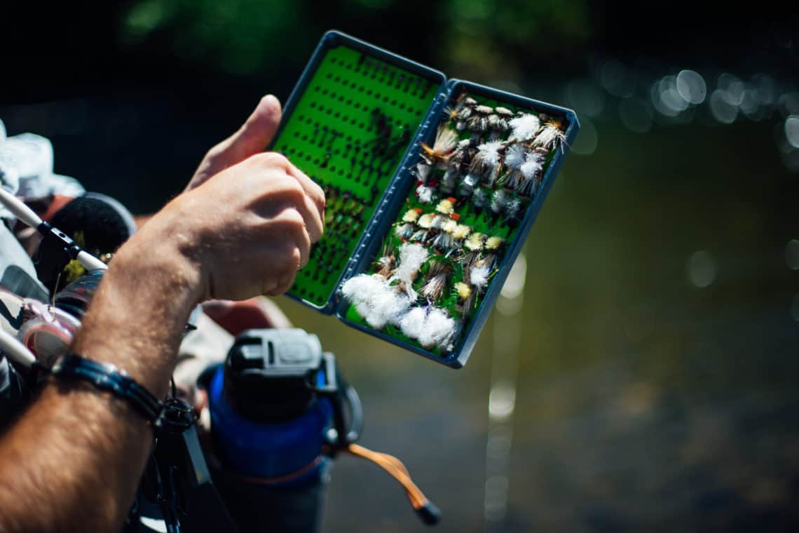 Closeup view of tackle box