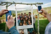 The photo booth at the wedding reception