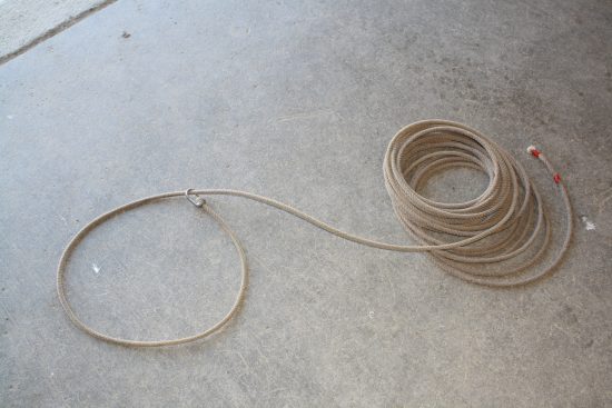 The rope get's threaded through the honda to create the loop that the cowboy throws