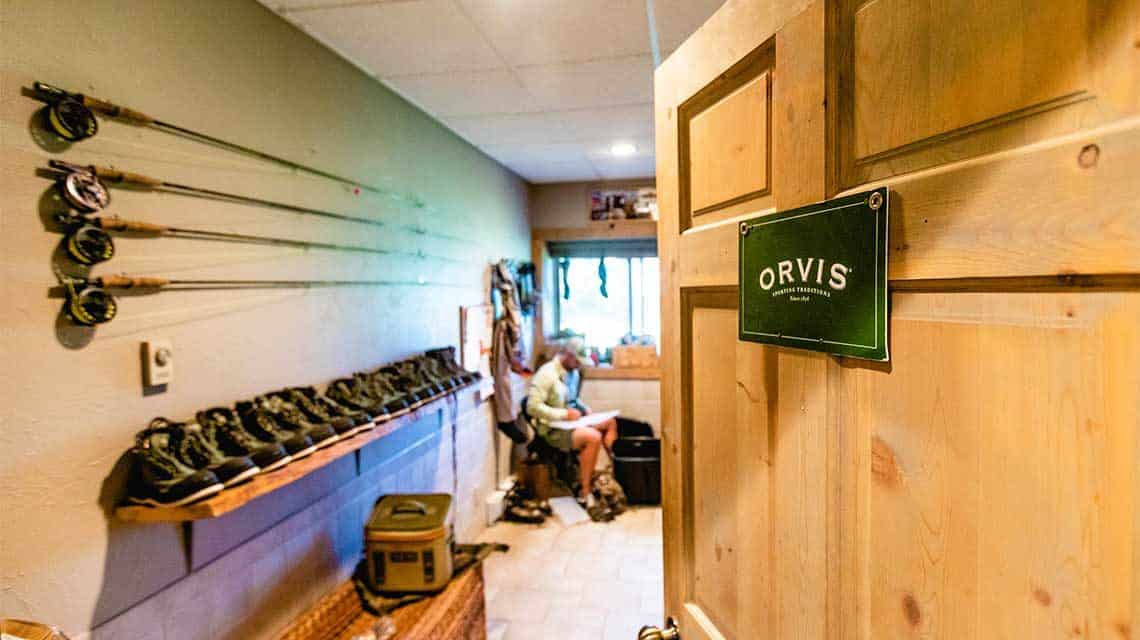 The equipment room at our Orvis-endorsed fly fishing ranch