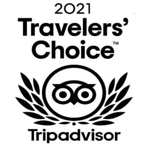 Trip Advisor 2021 Travelers' Choice award badge