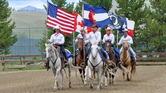 The grand entry at the weekly Shodeo