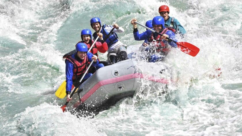 Group white water rafting