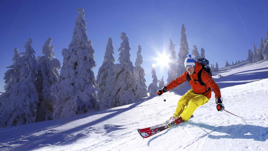 Downhill skiing at one of the nearby ski resorts