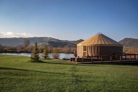 exterior view of the activity yurt