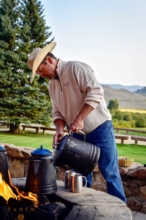 Coffee made on the fire? Absolutely! We do it the old fashioned way here at our luxury dude ranch in Colorado.
