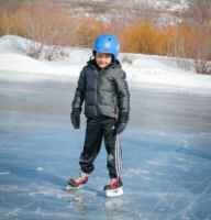 Ice skating on our pond is not like skating on any other pond! We use a real Zamboni on it to make it as smooth as a rink so you practice your moves.