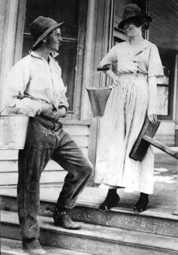 Jack Smillie, the first operator of the ranch that would become C Lazy U, and his sweetheart Gertrude McQueary whom he later married.