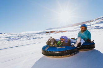 Our snowtubing hill is so much fun you won't want to ever stop! Whiz down the hill then get towed back up by a snowmobile for maximum fun all afternoon long. snowtubing