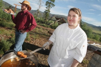 Start your day like a champion at our luxury guest ranch, with delicious food waiting you at every meal, including homemade doughnuts.