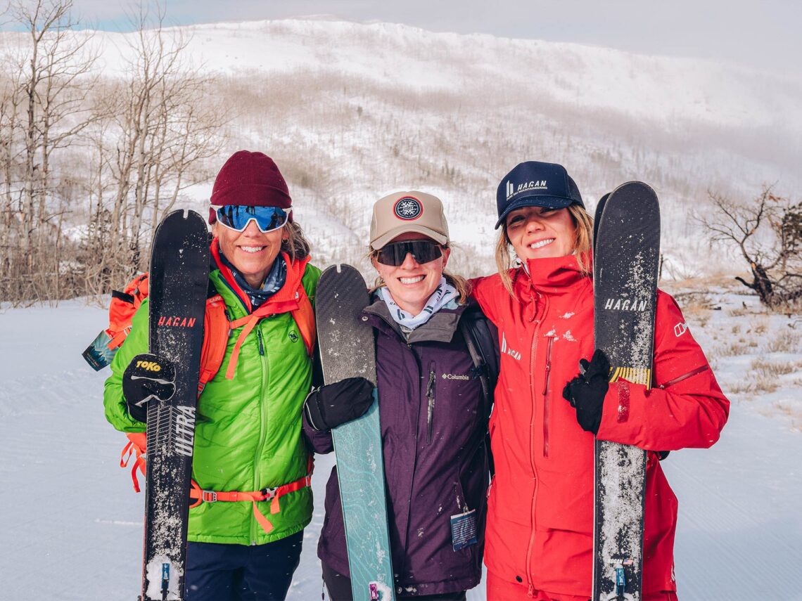 A group of women holding their Hagan gears happily