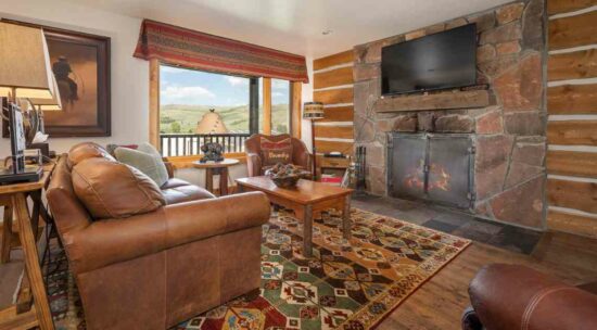 family room with fireplace and tv
