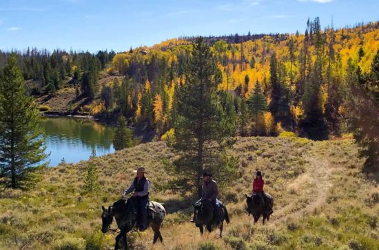 Riding by the reservoir in Fall