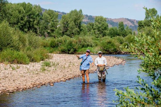 fly fishing with a guide