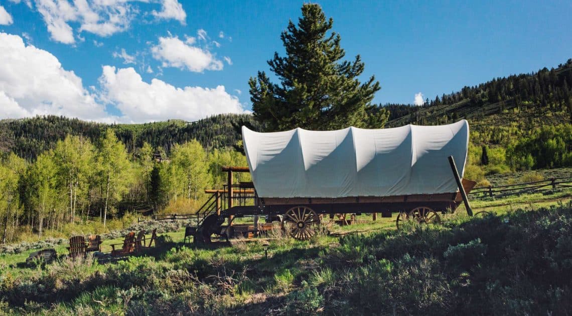 Covered wagon glamping