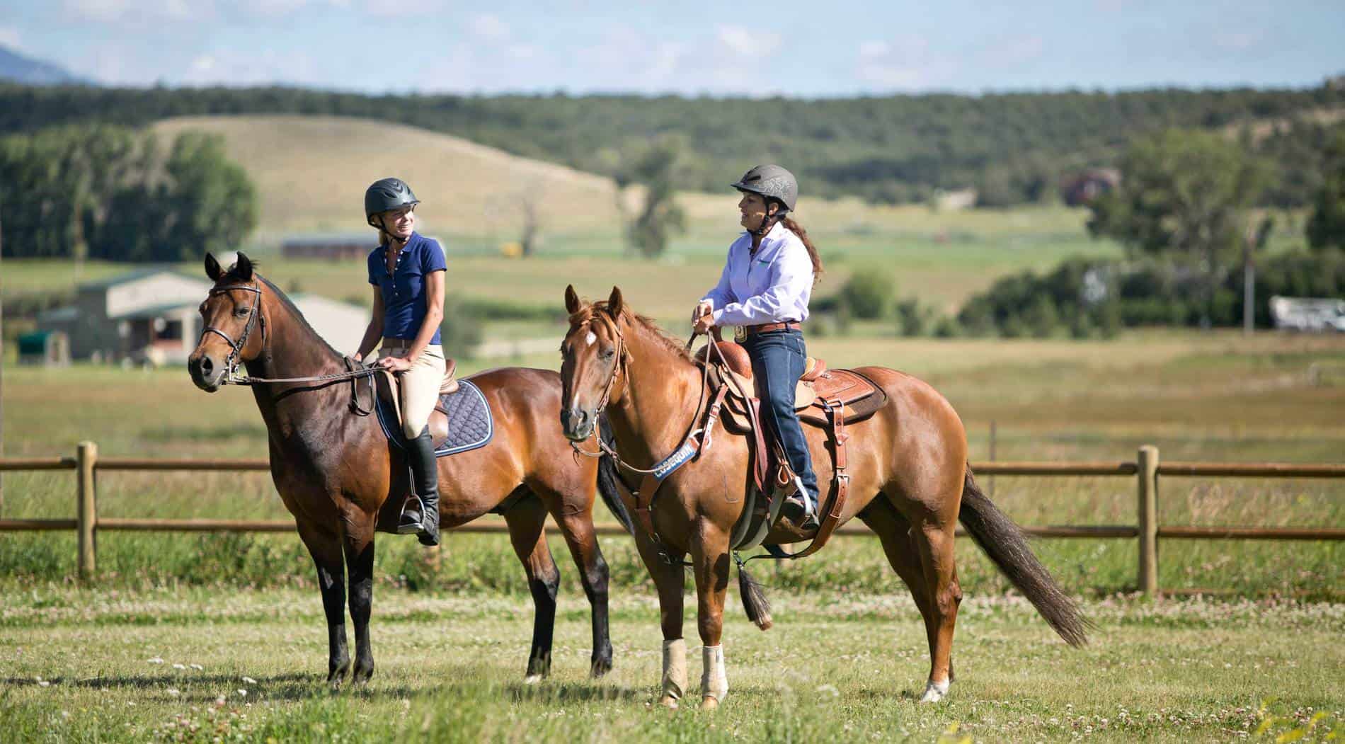 Two women on horses