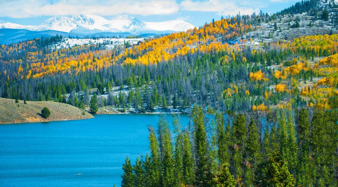 Hero Lake during Fall near C Lazy U Ranch