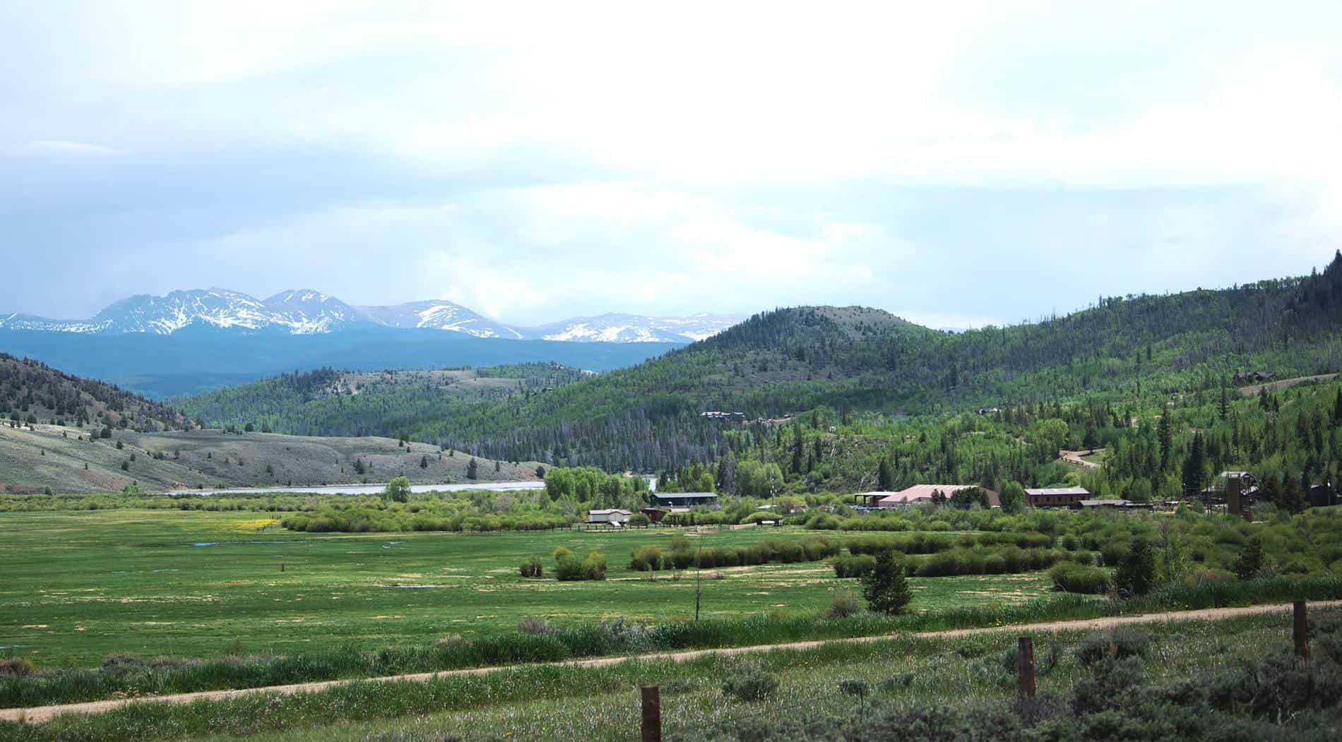 The C Lazy U Ranch compound in spring