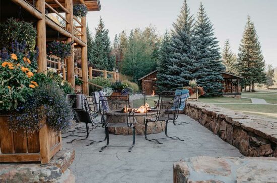 The Fireside Terrace outside the Main Lodge