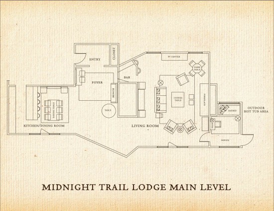 Lower level of the Midnight Trail Lodge