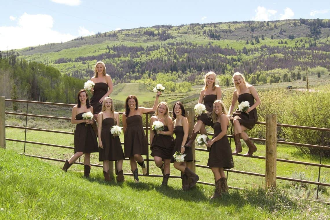 ranch wedding bridal party