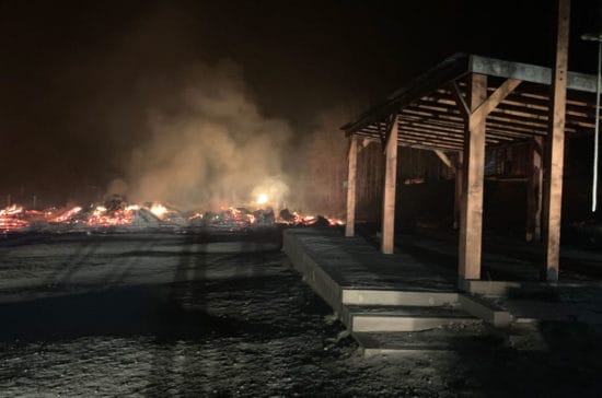 October 22, smoldering ruins of the barn