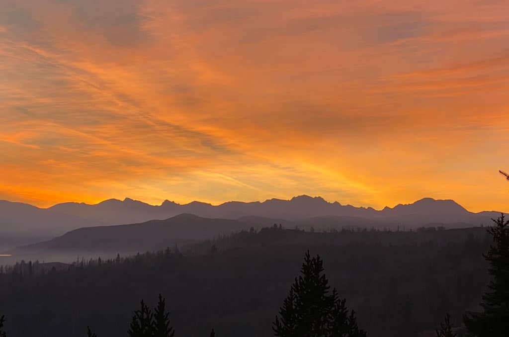 Sunrise at C Lazy U Ranch on October 16, 2020