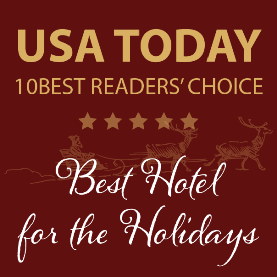 USA Today Award badge for Best Hotel for the Holidays