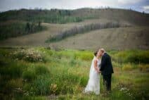 wedding couple in meadous