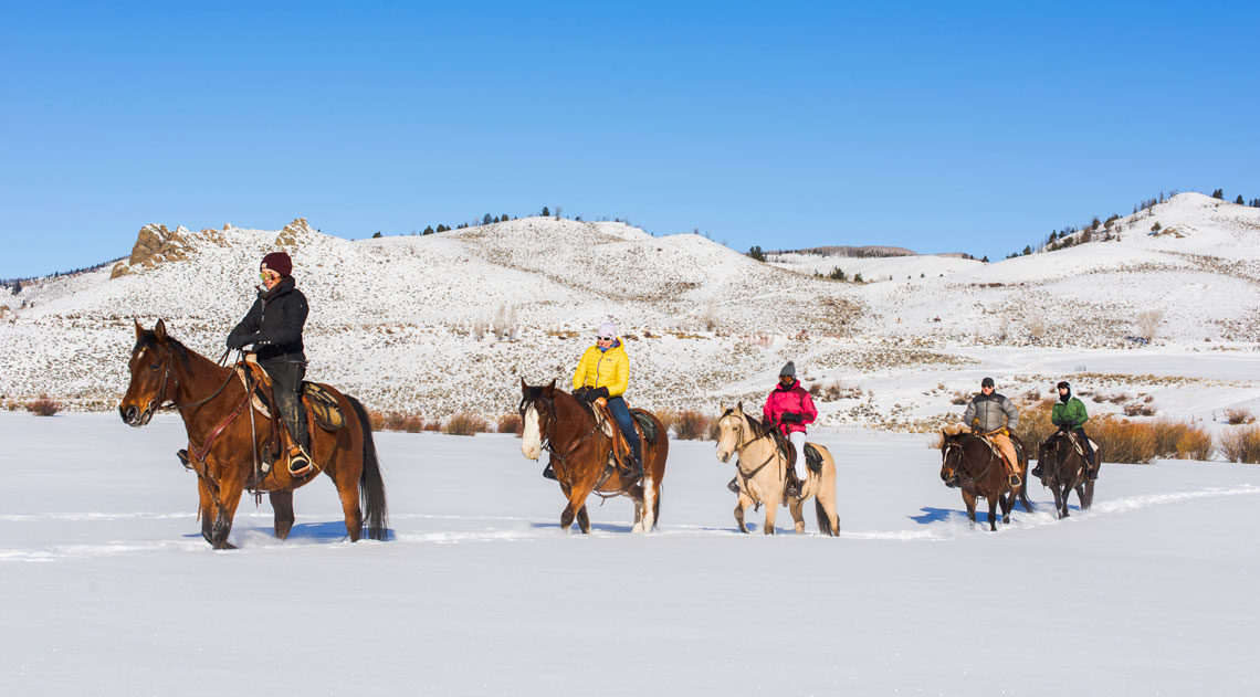 A nice sunny trail ride in the snow is a glorious way to experience winter in Colorado