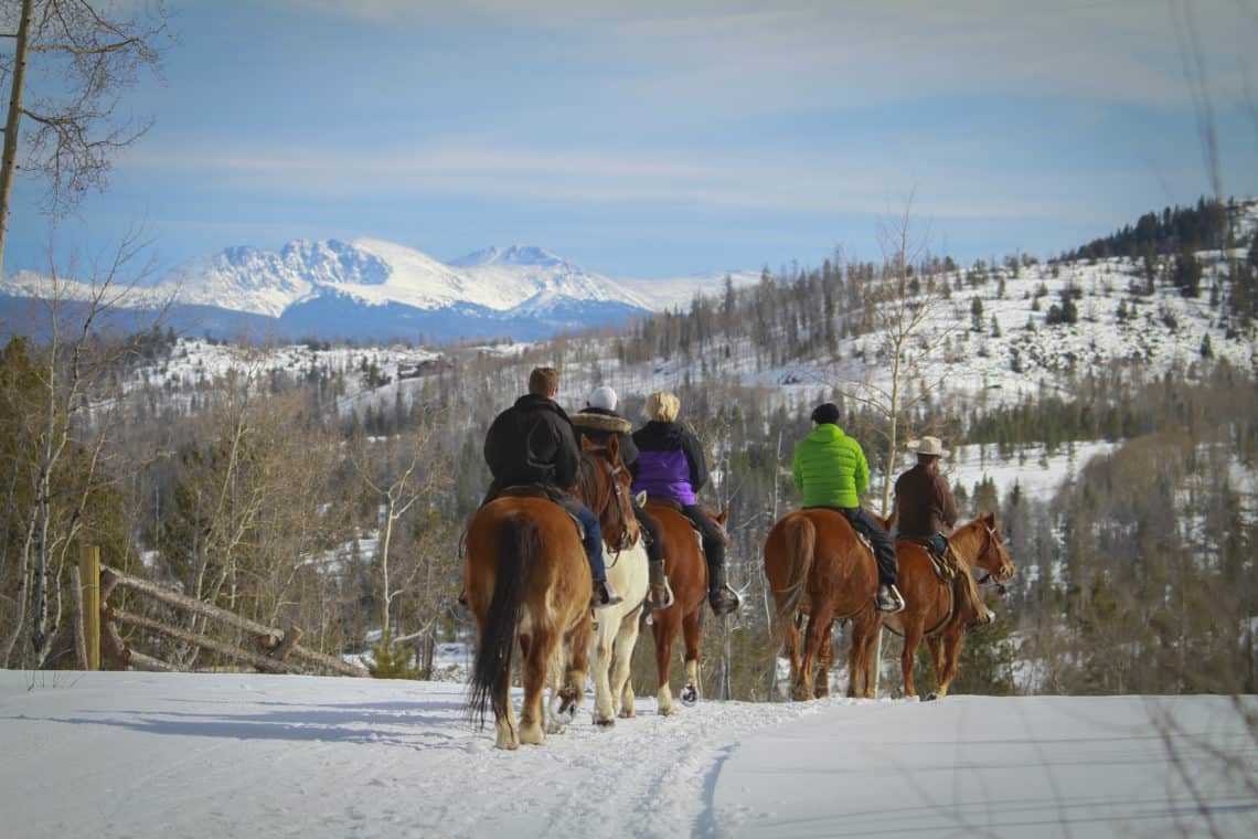 winter horse back riding