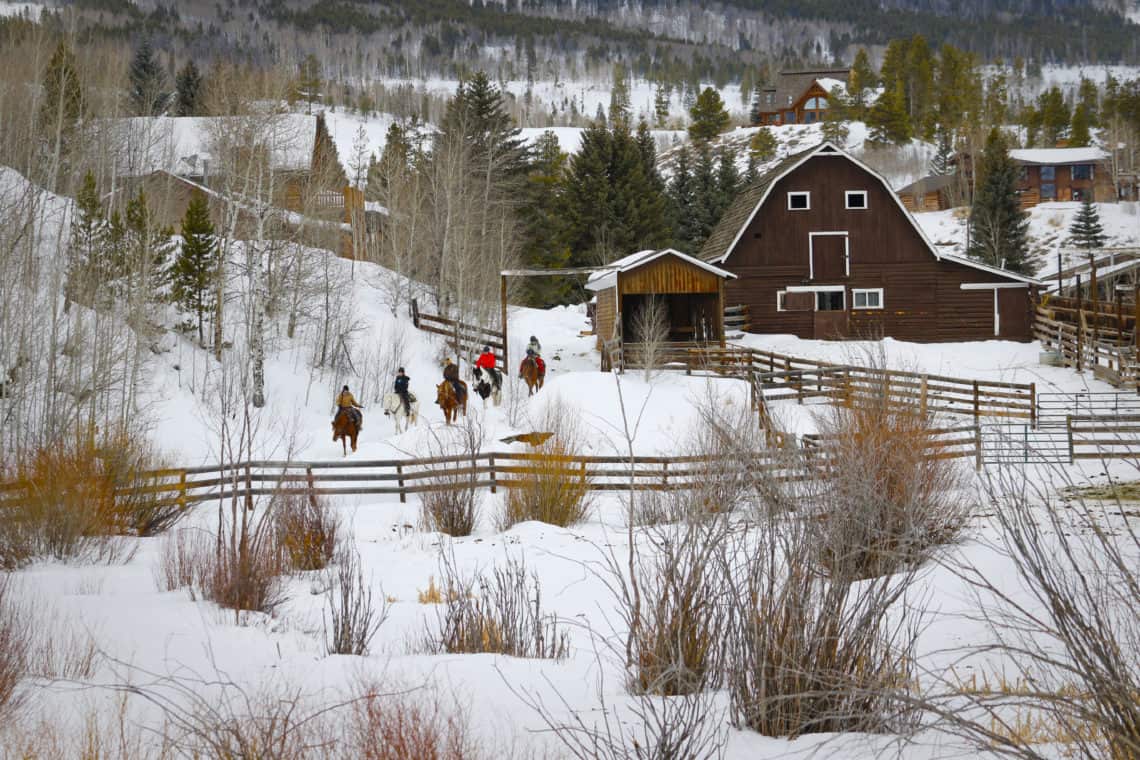 snow and the barn