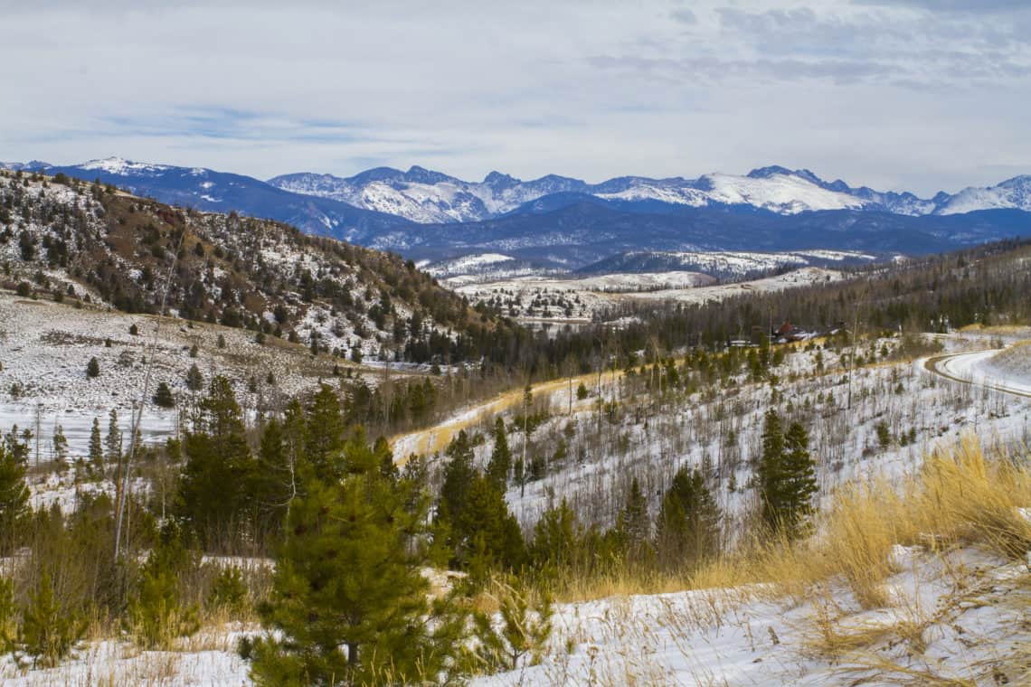 view of snowy mountains