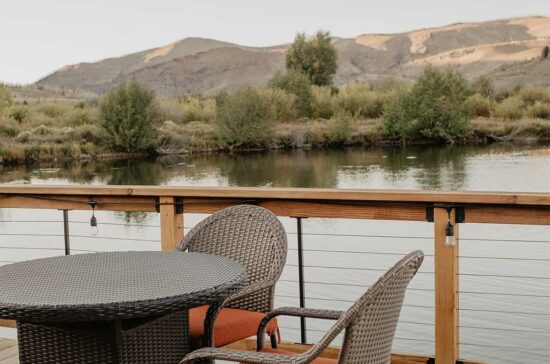 The view from the Activity Yurt deck